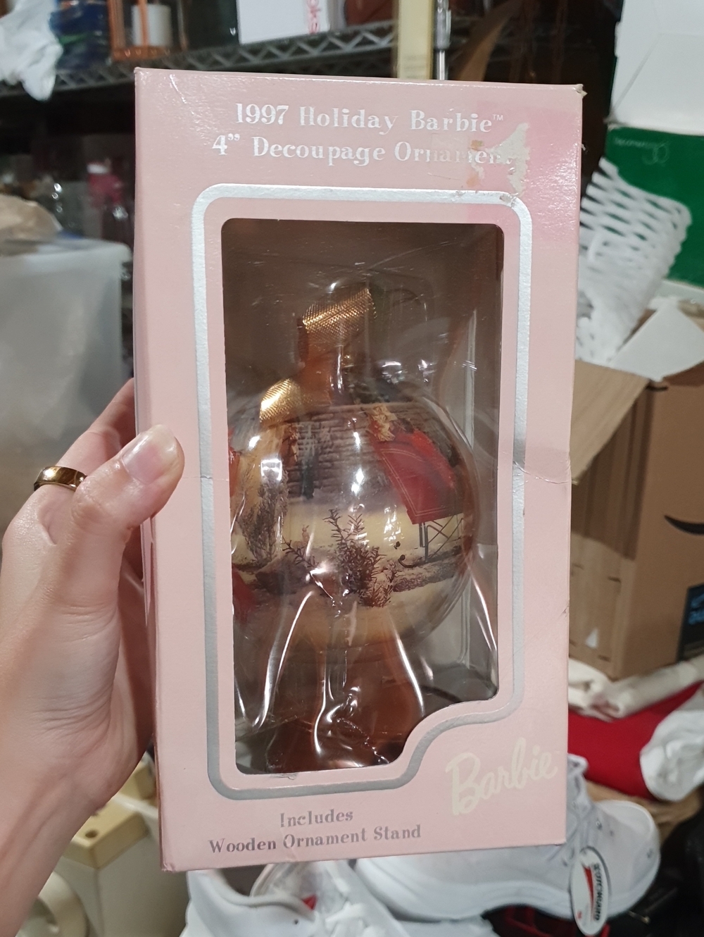 Barbie Gold Holiday Decoupage Ornament